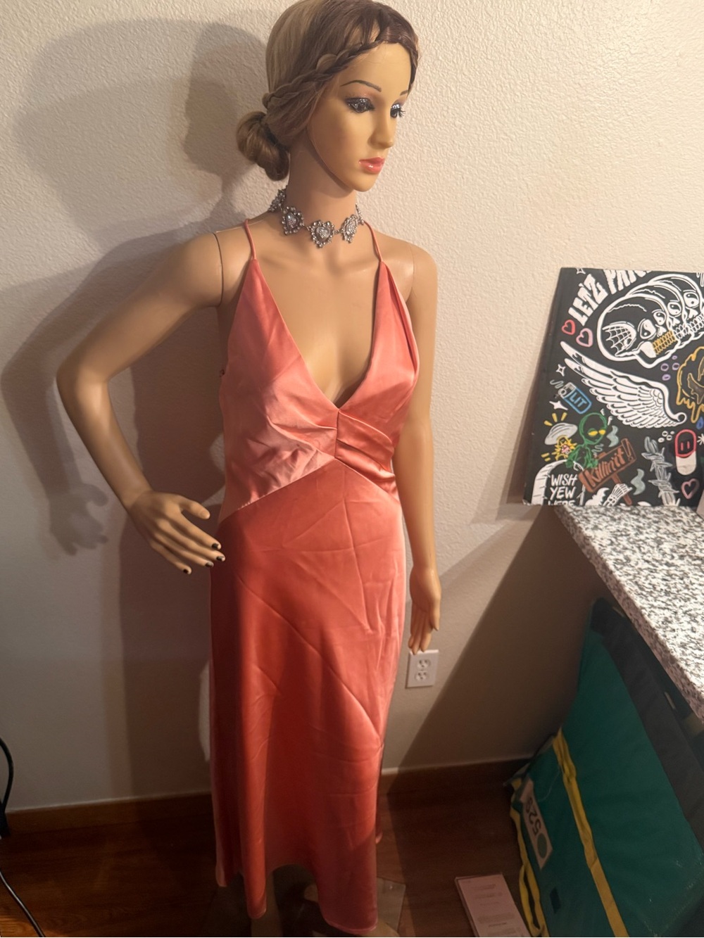 Significant Other Palma Tie Back Rose Sleeveless Evening Dress Size 4